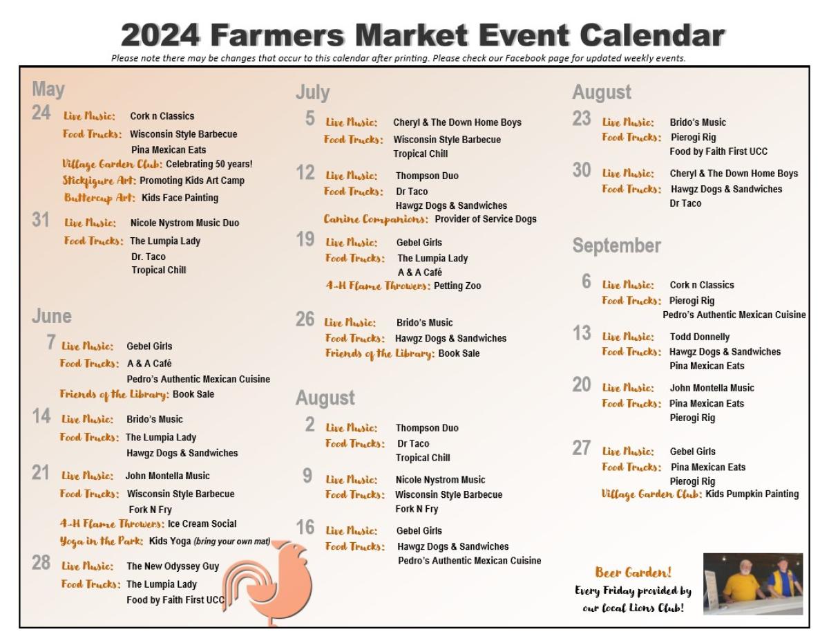Farmers Market Event Calendar